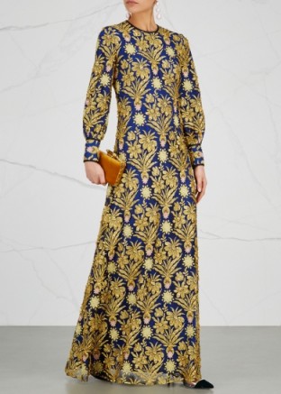 TORY BURCH Alice embroidered lace maxi dress – embellished occasion dresses – luxurious fabrics