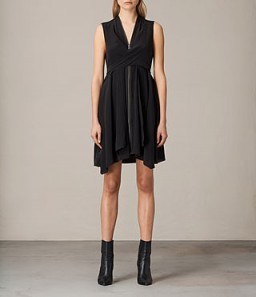ALLSAINTS JAYDA DRESS | black asymmetric party dresses - flipped