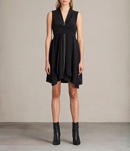ALLSAINTS JAYDA DRESS | black asymmetric party dresses