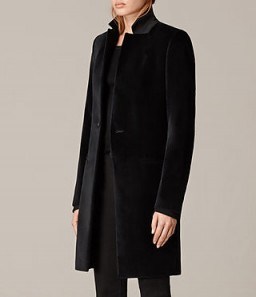 ALLSAINTS LENI VELVET COAT ~ luxe black coats - flipped