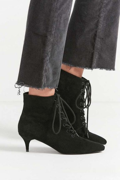 Aria Lace-Up Kitten Heel Boots - flipped