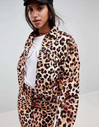 ASOS Denim Jacket in Leopard Print | animal prints | jackets - flipped