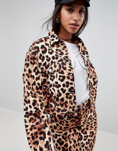 ASOS Denim Jacket in Leopard Print | animal prints | jackets