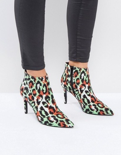 ASOS ENDANGERED Heeled Ankle Boots ~ animal prints - flipped