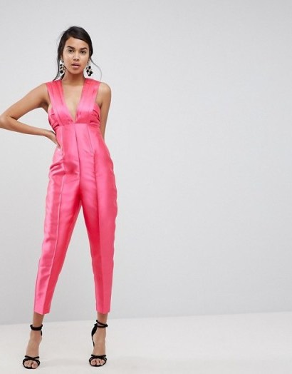 ASOS Premium Structured Jumpsuit ~ pink jumpsuits - flipped