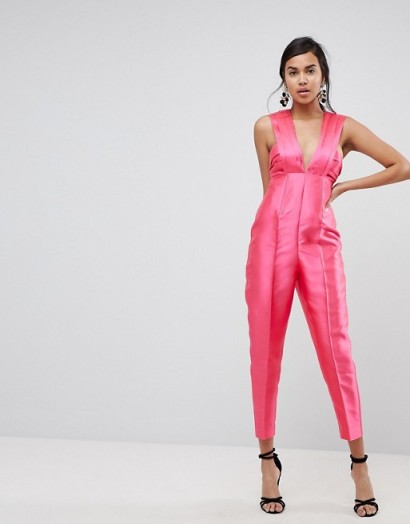 ASOS Premium Structured Jumpsuit ~ pink jumpsuits