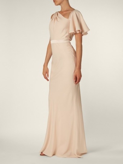 ALEXANDER MCQUEEN Asymmetric one-shoulder gown ~ nude gowns ~ chic evening dresses - flipped