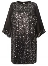 Billie & Blossom Curve Black Sequin Embellished Shift Dress | sparkly plus size party dresses