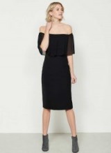 MINT VELVET BLACK BANDEAU SHIFT DRESS / lbd / off the shoulder party dresses