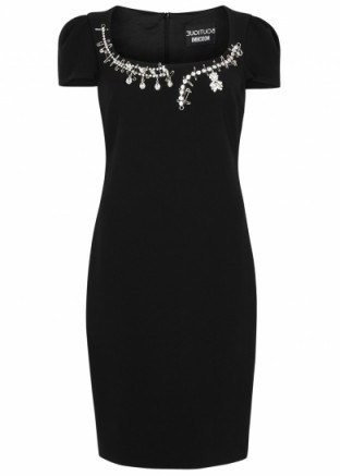 BOUTIQUE MOSCHINO Black crystal-embellished dress / lbd / cocktail dresses - flipped