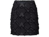 OLIVER BONAS Moonlight Fringed Jacquard Mini Skirt / black evening skirts / party fashion