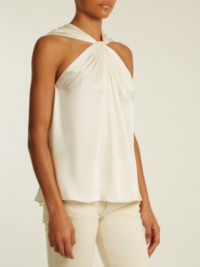 ELIZABETH AND JAMES Blaine twisted sleeveless twill top ~ ivory tops