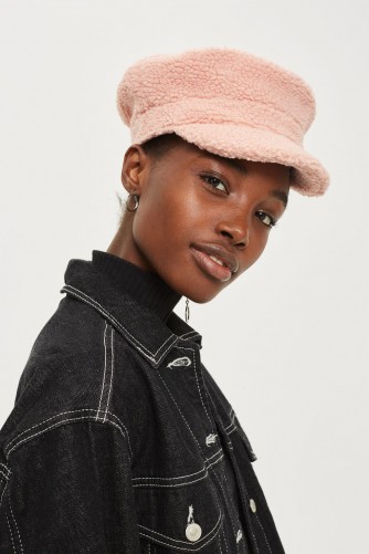 Topshop Borg Bakerboy Hat ~ pink baker boy hats ~ fur caps