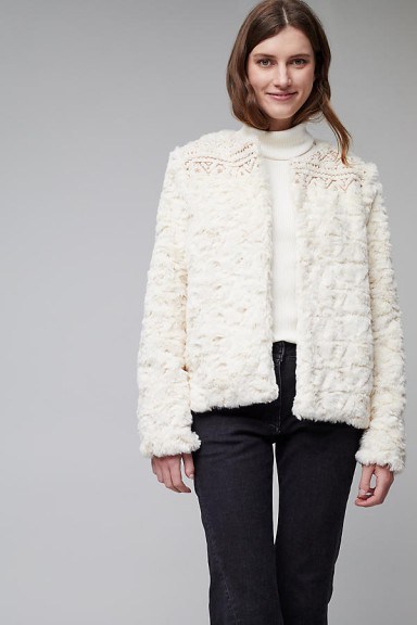 Lost + Wander Bourgeois Faux Fur Coat, Ivory | fluffy coats | chic winter jackets - flipped