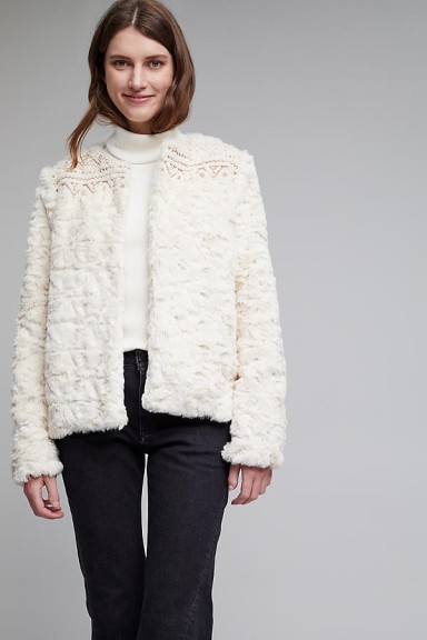 Lost + Wander Bourgeois Faux Fur Coat, Ivory | fluffy coats | chic winter jackets