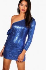 boohoo Boutique Sequin Puff Sleeve Bodycon Dress – shimmering party dresses ~ evening glamour