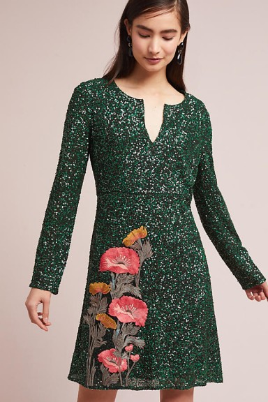 Varun Bahl Calliope Sequined Dress | luxe green party dresses