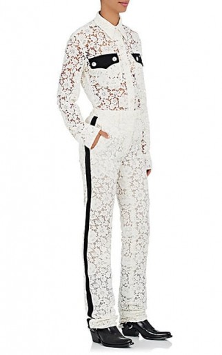 CALVIN KLEIN 205W39NYC Lace Flat-Front Trousers | ivory guipure lace pants