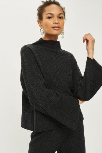 Topshop Cashmere Ribbed Jumper | luxe style funnel neck jumpers - flipped