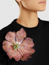CHRISTOPHER KANE‎ Bead And Sequin-Embellished Flower Brooch / shimmering floral brooches / large statement jewellery