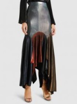 CHRISTOPHER KANE‎ Metallic Patchwork Lamé Midi Skirt ~ asymmetric hemline skirts ~ Christmas party clothing