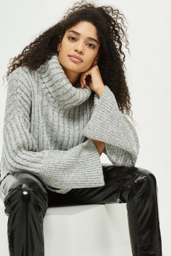 Topshop Chunky Wide Ribbed Roll Neck Jumper | on-trend knitwear - flipped