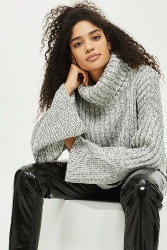 Topshop Chunky Wide Ribbed Roll Neck Jumper | on-trend knitwear