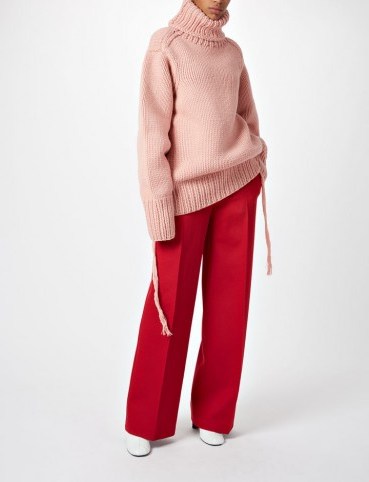 JOSEPH Chunky Wool High Neck Tunic ~ pink sweaters - flipped