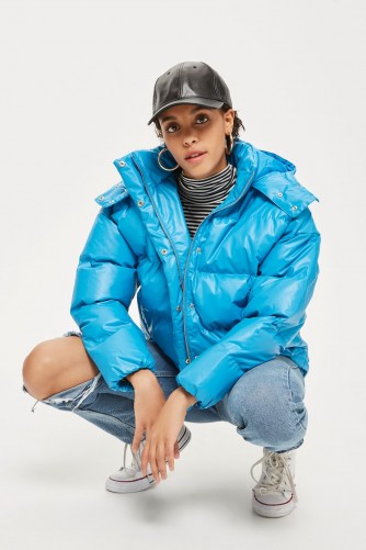 TOPSHOP Cobalt Blue Puffer Jacket – casual winter style