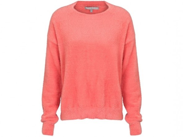 OLIVER BONAS Poise Powder Puff Jumper / soft look coral jumpers - flipped