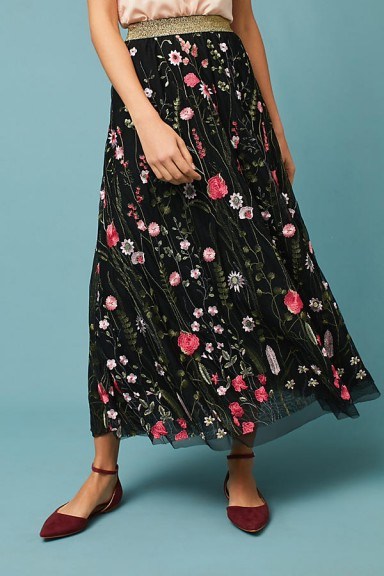 Moulinette Soeurs Coralie Tulle Skirt | floaty floral embroidered skirts - flipped