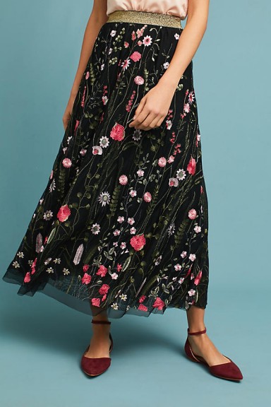 Moulinette Soeurs Coralie Tulle Skirt | floaty floral embroidered skirts