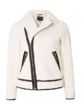 Dorothy Perkins Cream Borg Biker Jacket | stylish winter jackets