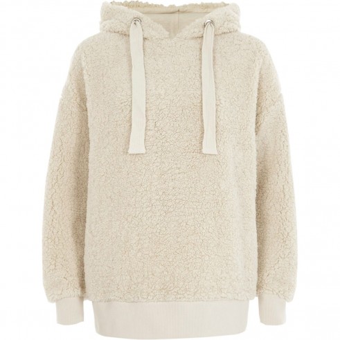 River Island Cream fleece hoodie – warm winter hoodies