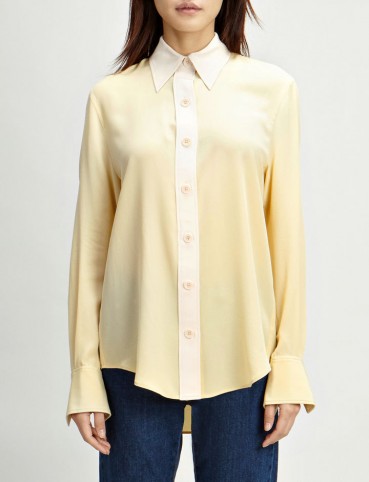 JOSEPH Crepe de Chine New-Garçon Blouse ~ custard-yellow blouses