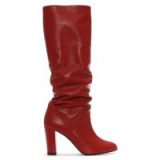DANIEL Atube Red Leather Rouched Knee Boots – slouchy style