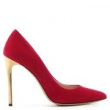 DANIEL Meredith Red Suede Gold Heel Court Shoes – high heeled party courts