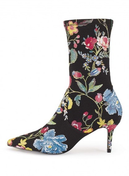 Miss SELFRIDGE DARLINGTON Floral Sock Boot - flipped
