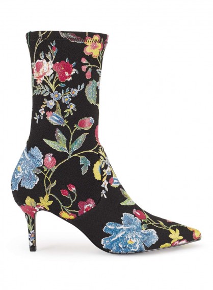 Miss SELFRIDGE DARLINGTON Floral Sock Boot