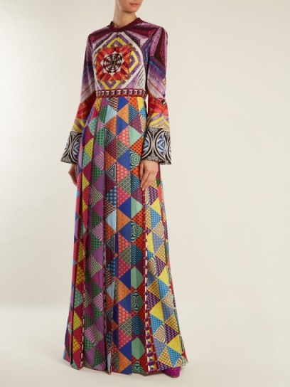 MARY KATRANTZOU Desmine silk crepe de Chine gown ~ multicolour mixed print gowns