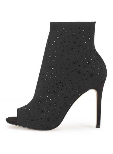 Miss Selfridge DUKE Embellished Shoe Boots – peep toe booties - flipped