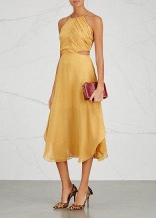KEEPSAKE Elevate yellow pleated chiffon dress ~ beautiful yellow party dresses