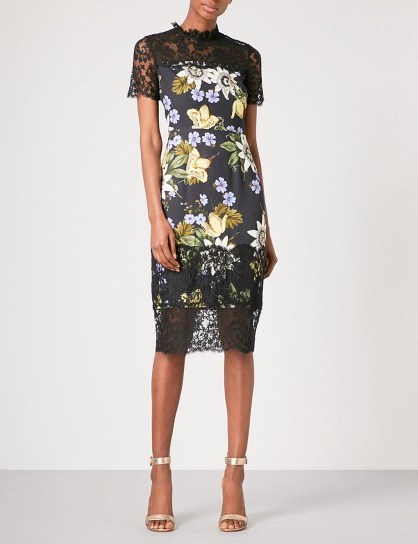 ERDEM Keni floral-lace and cady dress / luxury party dresses - flipped