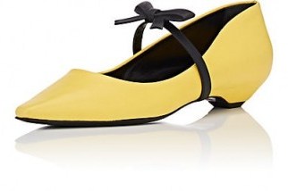 FABRIZIO VITI Mademoiselle Deneuve Leather Flats | yellow leather slip ons - flipped