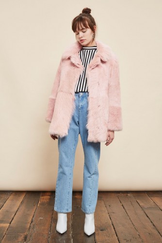 TOPSHOP Faux Fur Teddy Coat ~ luxe pink winter coats