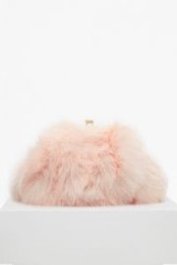 FRENCH CONNECTION FISOLA FUR CLUTCH BAG | fluffy peach evening bags