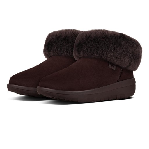 fitflop MUKLUK Shorty Suede Boots ~ warm chocolate brown booties