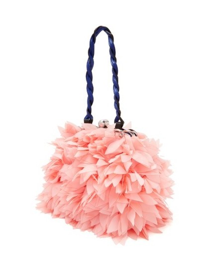 MARNI Floral mini organza-appliqué embellished bag ~ pink petal bags - flipped