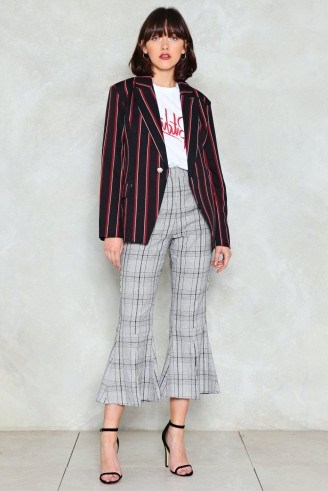 Nasty Gal For Kicks Check Pants / kick flare checked trousers - flipped