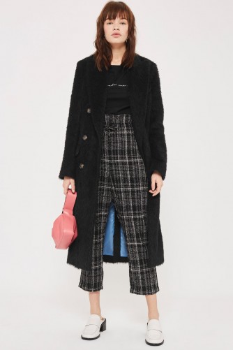 Topshop Frill Paper Bag Checked Trousers / crop leg pants